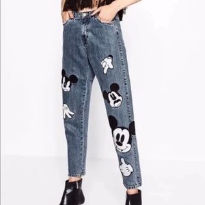 Mikey Mouse Zara boyfriend jeans